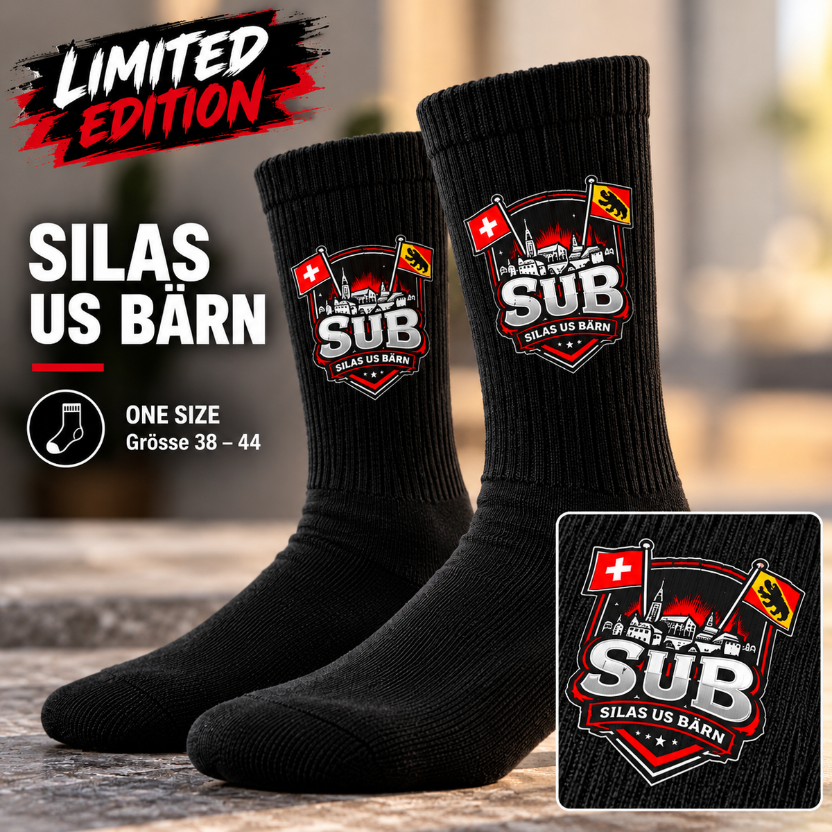 Limited Edition – Silas us Bärn Socken | One Size 38–44